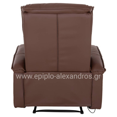 HM0026.03 Armchair ROCCA, massage mechanism, PU brown 80x96x97 cm