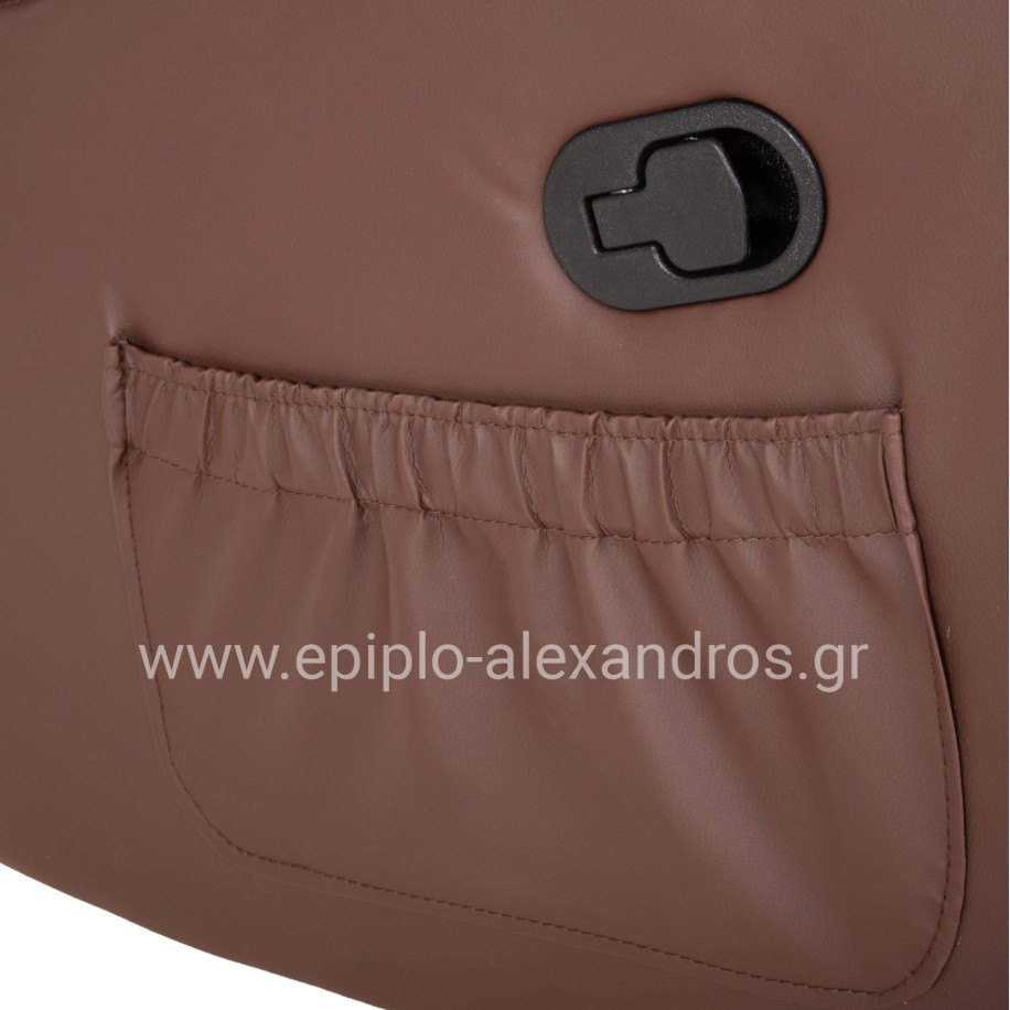 HM0026.03 Armchair ROCCA, massage mechanism, PU brown 80x96x97 cm