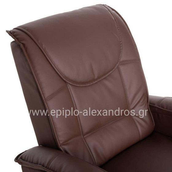 HM0026.03 Armchair ROCCA, massage mechanism, PU brown 80x96x97 cm