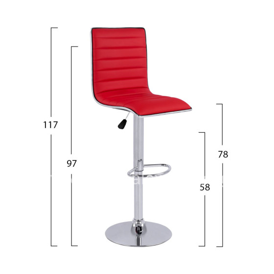 Bar Stool Nexus with gas lift & red PU HM209.04 40x47.5x115cm