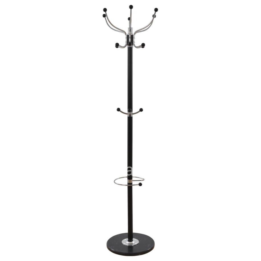 Hat/Coat Stand Metallic JUDE HM0040.01 rotating black with black marble base Φ37x170Η cm