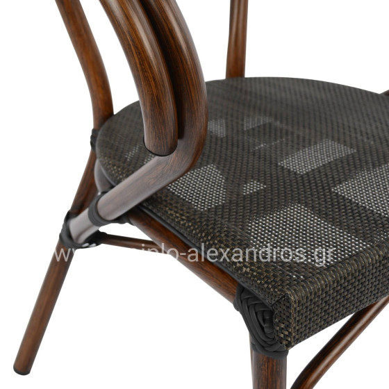 ΠΟΛΥΘΡΟΝΑ ΑΛΟΥΜΙΝΙΟΥ CLAY BAMBOO LOOK ΚΑΦΕ ΜΕ TEXTLINE HM5025 60,5x59x81 cm