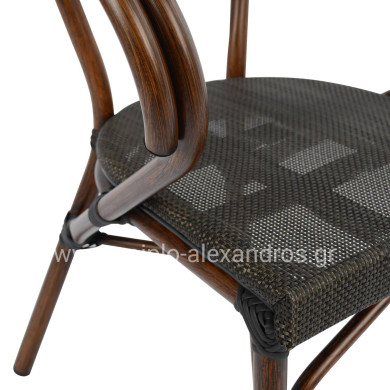 ΠΟΛΥΘΡΟΝΑ ΑΛΟΥΜΙΝΙΟΥ CLAY BAMBOO LOOK ΚΑΦΕ ΜΕ TEXTLINE HM5025 60,5x59x81 cm