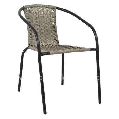 Armchair Camel HM5015.01 Grey metallic with wicker 48x48-53x72 cm
