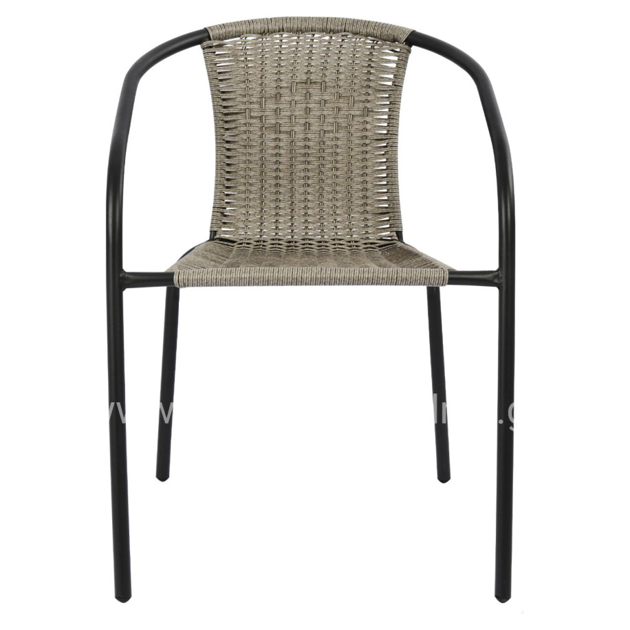 Armchair Camel HM5015.01 Grey metallic with wicker 48x48-53x72 cm