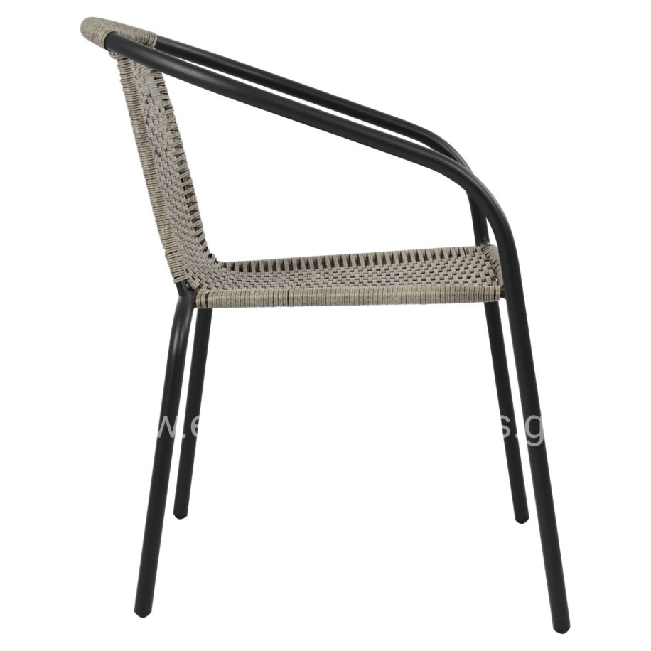 Armchair Camel HM5015.01 Grey metallic with wicker 48x48-53x72 cm