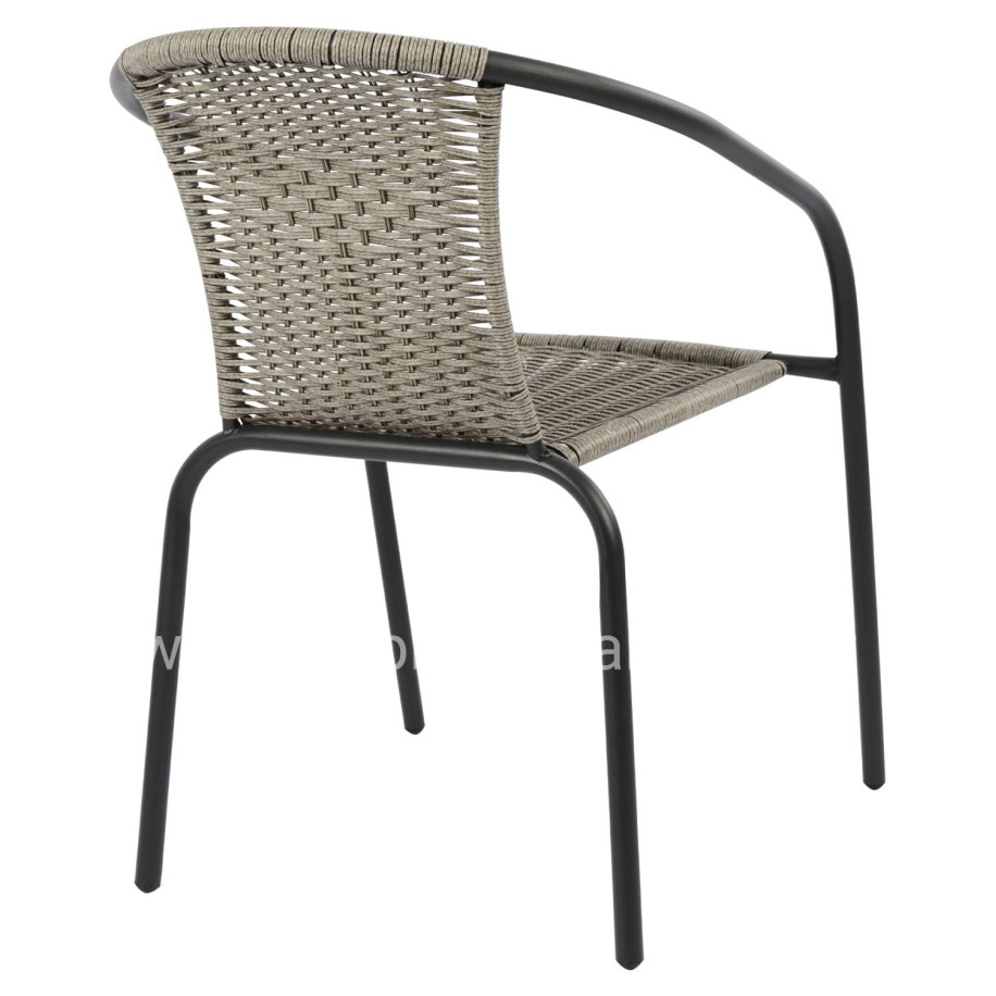 Armchair Camel HM5015.01 Grey metallic with wicker 48x48-53x72 cm