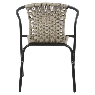 Armchair Camel HM5015.01 Grey metallic with wicker 48x48-53x72 cm