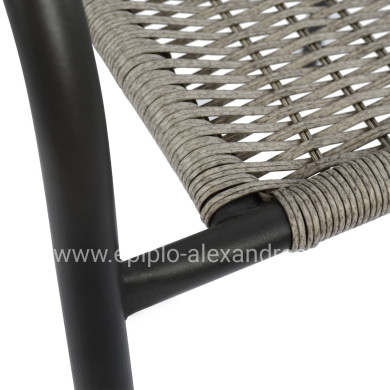 Armchair Camel HM5015.01 Grey metallic with wicker 48x48-53x72 cm