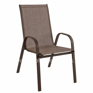 OUTDOOR ARMCHAIR LEON HM5000.02 BROWN METAL FRAME-BROWN TEXTILENE 54x70x93Hcm.