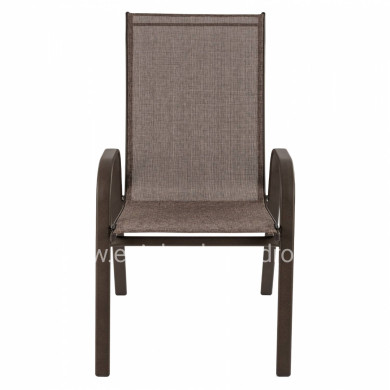 OUTDOOR ARMCHAIR LEON HM5000.02 BROWN METAL FRAME-BROWN TEXTILENE 54x70x93Hcm.