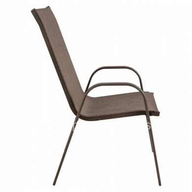 OUTDOOR ARMCHAIR LEON HM5000.02 BROWN METAL FRAME-BROWN TEXTILENE 54x70x93Hcm.