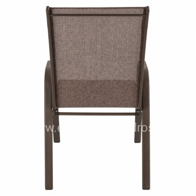 OUTDOOR ARMCHAIR LEON HM5000.02 BROWN METAL FRAME-BROWN TEXTILENE 54x70x93Hcm.