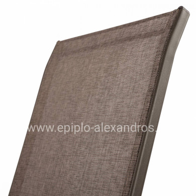 OUTDOOR ARMCHAIR LEON HM5000.02 BROWN METAL FRAME-BROWN TEXTILENE 54x70x93Hcm.