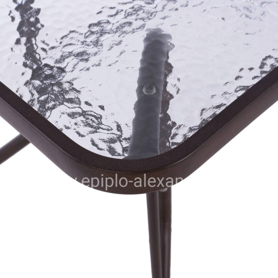 ΤΡΑΠΕΖΙ ADAM HM5020.02 ΜΕΤΑΛΛΙΚΟ ΚΑΦΕ ΜΕ ΓΥΑΛΙΝΗ ΕΠΙΦΑΝΕΙΑ 110Χ60Χ71Υεκ.