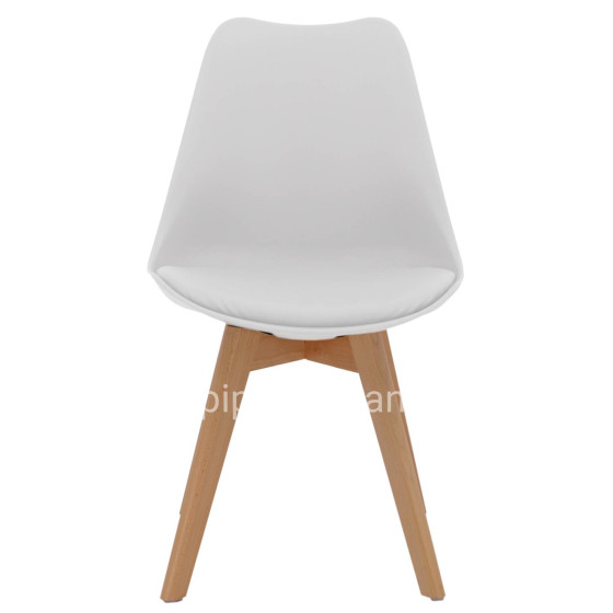 Chair Vegas HM0033.01-wooden legs-white seat-47x56,6x82Υ cm