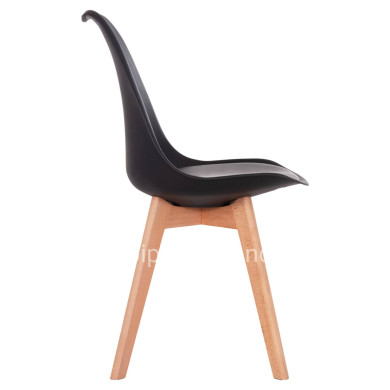 Chair Vegas HM0033.02 wooden legs-black seat 48x49x81Η cm