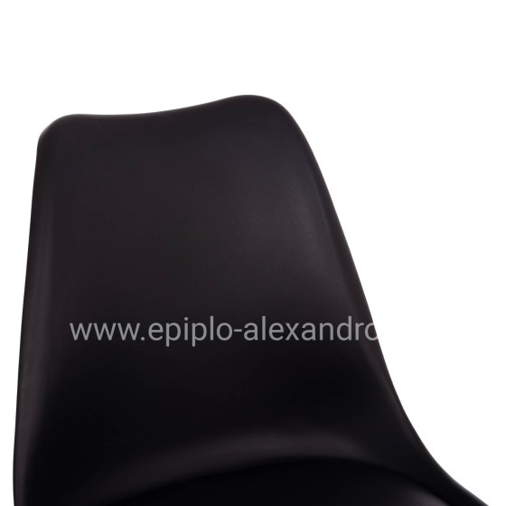 Chair Vegas HM0033.02 wooden legs-black seat 48x49x81Η cm