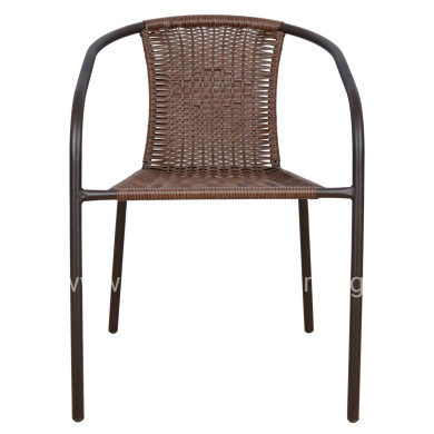 Armchair Camel HM5015.02 Brown metallic with wicker 48x48-53x72 cm