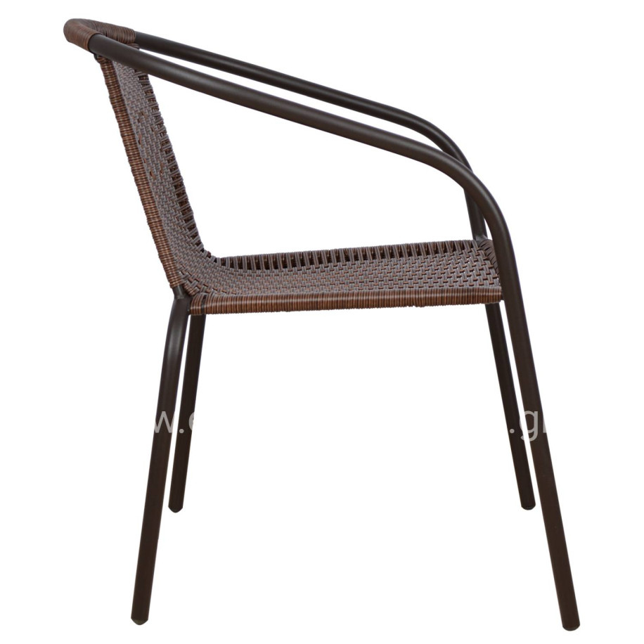 Armchair Camel HM5015.02 Brown metallic with wicker 48x48-53x72 cm