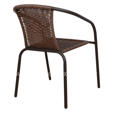 Armchair Camel HM5015.02 Brown metallic with wicker 48x48-53x72 cm