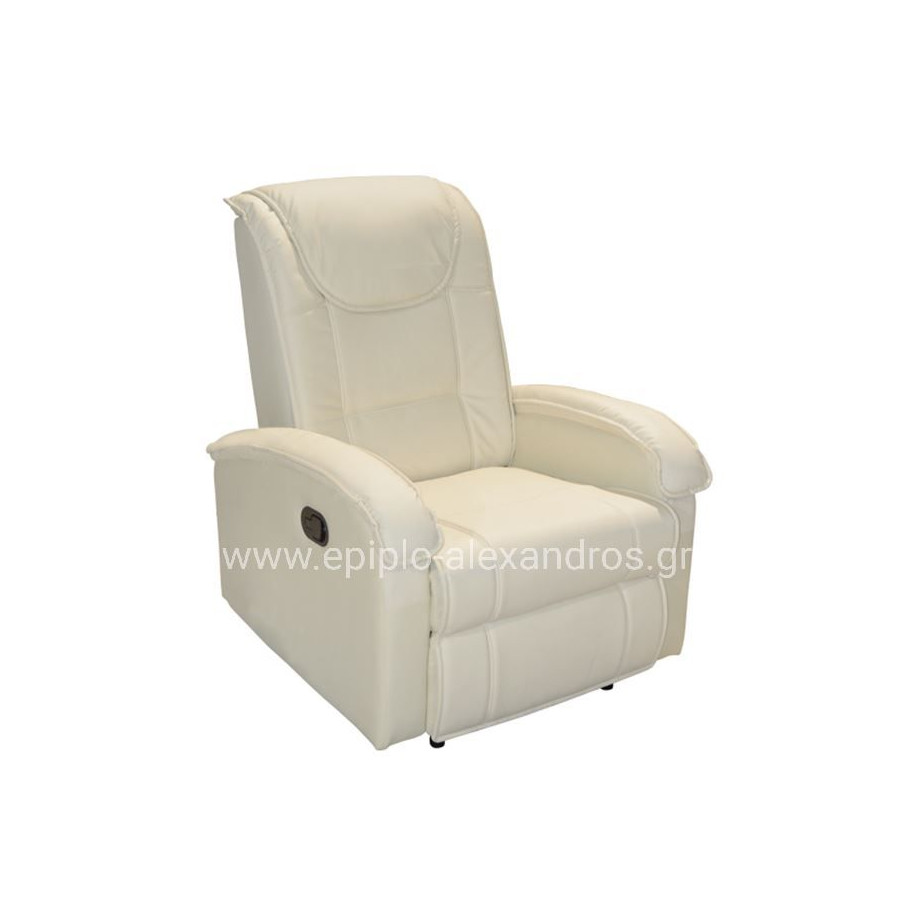 HM0026.02 Armchair, massage mechanism, PU OFF-WHITE 80x96x97 cm