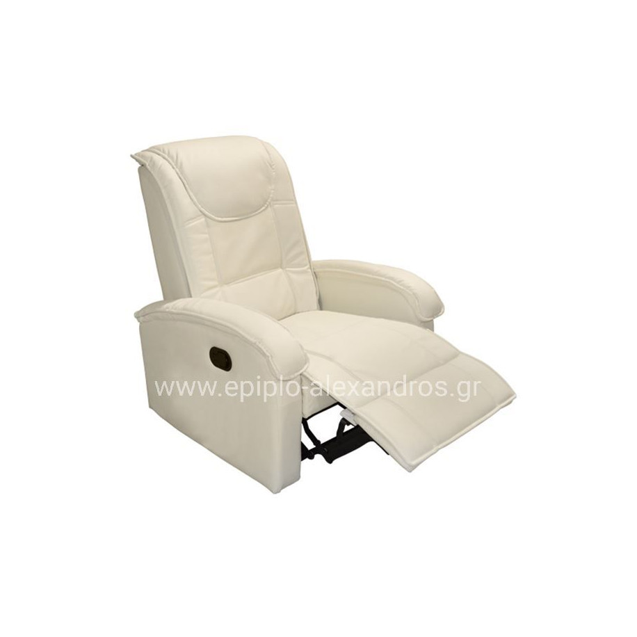 HM0026.02 Armchair, massage mechanism, PU OFF-WHITE 80x96x97 cm