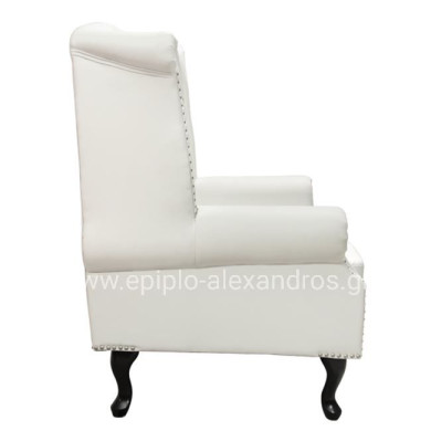 Armchair Chesterfield-type, Polina, HM0053.02, PU White 83x75x107 cm