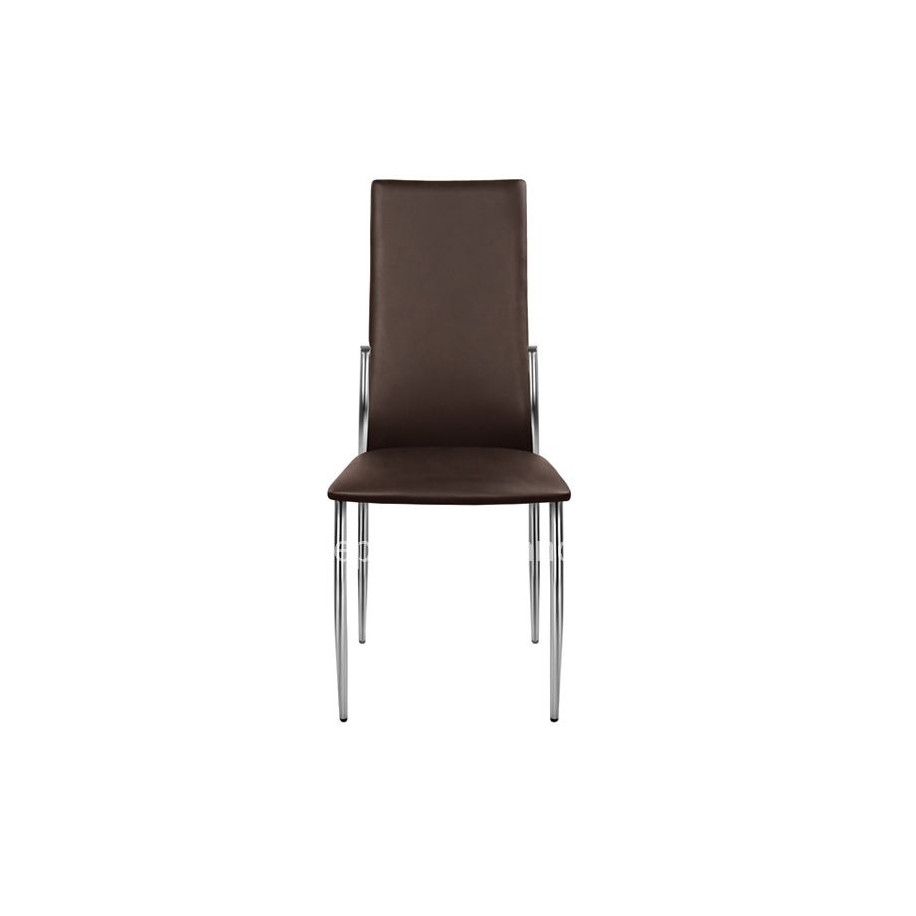 Dining chair Kim HM0080.05 Brown PU with metallic frame 45X55X99 cm