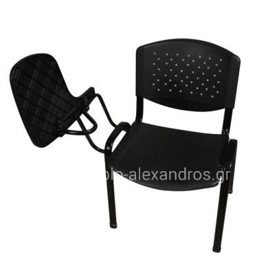 CONFERENCE CHAIR WITH DESK HOMEMARKT PLASTIC ΗΜ1037 POLYCARBONATE AND METAL IN BLACK 52x55x77Hcm