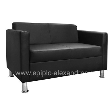 Sofa 2 seater Cubo PU Black HM3033.02 120x71x73cm.