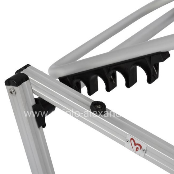 Professional Sunbed Aluminum HM5071.03 White 195x53-60x30 cm