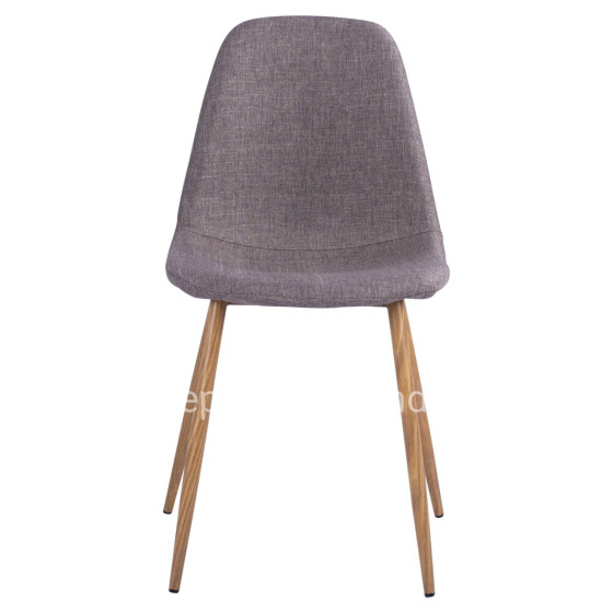 Dining chair Leonardo HM00100.03 with metallic legs and brown fabric 44x55x85Υ cm