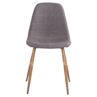 Dining chair Leonardo HM00100.03 with metallic legs and brown fabric 44x55x85Υ cm