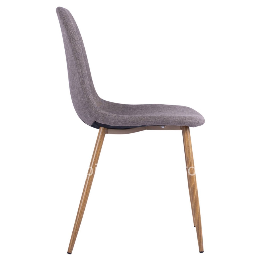 Dining chair Leonardo HM00100.03 with metallic legs and brown fabric 44x55x85Υ cm