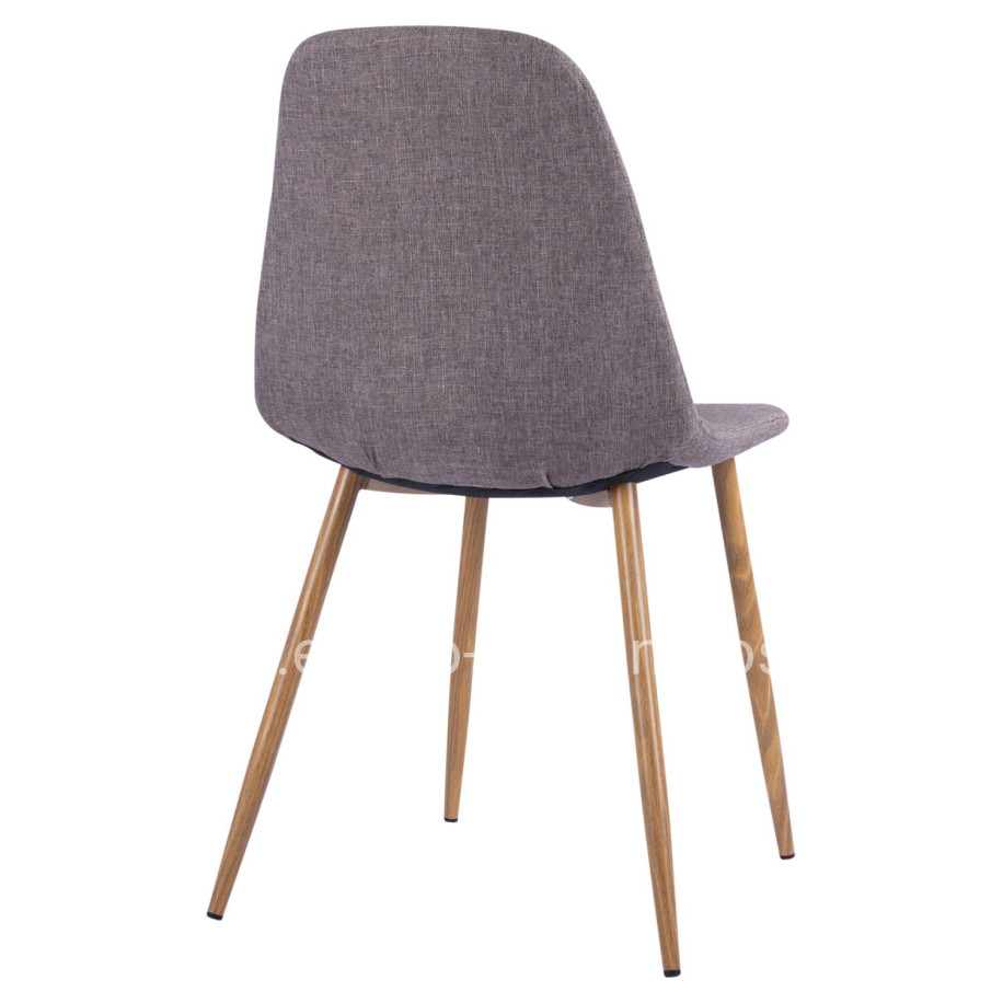 Dining chair Leonardo HM00100.03 with metallic legs and brown fabric 44x55x85Υ cm