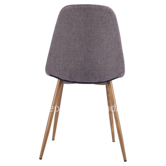 Dining chair Leonardo HM00100.03 with metallic legs and brown fabric 44x55x85Υ cm