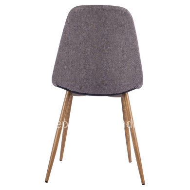 Dining chair Leonardo HM00100.03 with metallic legs and brown fabric 44x55x85Υ cm
