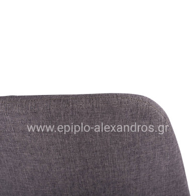 Dining chair Leonardo HM00100.03 with metallic legs and brown fabric 44x55x85Υ cm