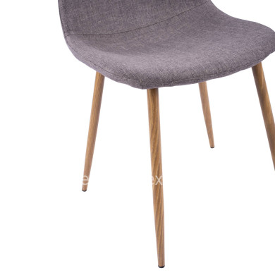Dining chair Leonardo HM00100.03 with metallic legs and brown fabric 44x55x85Υ cm