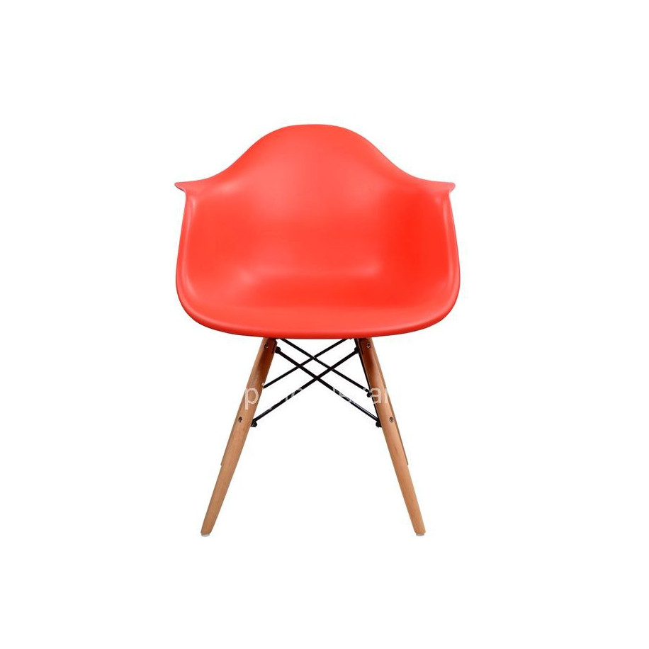 Armchair with wooden legs and red seat Mirto HM005.04 64x60x81 cm