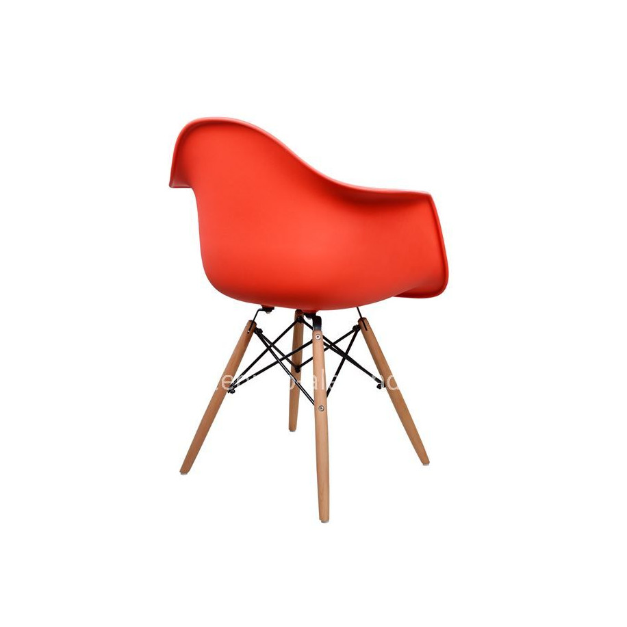 Armchair with wooden legs and red seat Mirto HM005.04 64x60x81 cm