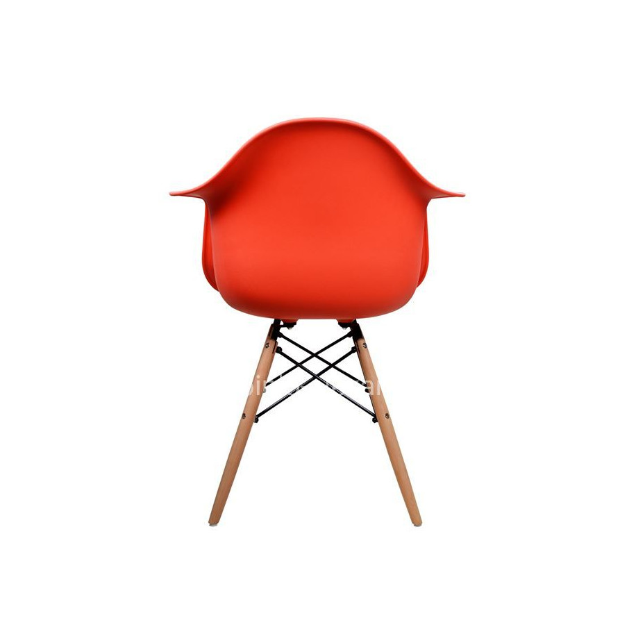 Armchair with wooden legs and red seat Mirto HM005.04 64x60x81 cm