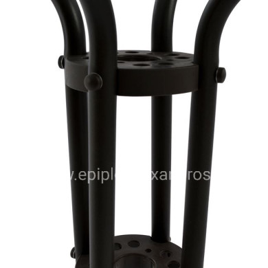 OUTDOOR TABLE SQUARE FIGO HM5036.02 BROWN METAL-GLASS TABLETOP 70Χ70Χ72Hcm