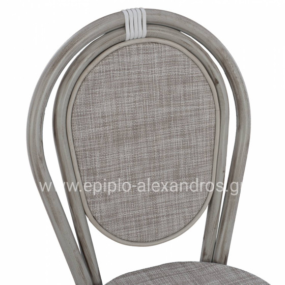 ΚΑΡΕΚΛΑ ΑΛΟΥΜΙΝΙΟΥ KASON BAMBOO LOOK ΠΑΤΙΝΑ ΓΚΡΙ ΜΕ TEXTLINE 45x57x88 εκ. HM5109