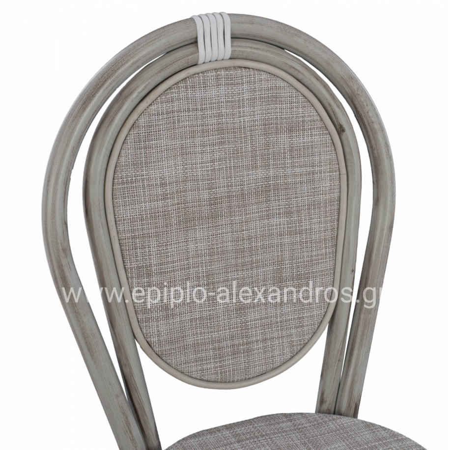 ΚΑΡΕΚΛΑ ΑΛΟΥΜΙΝΙΟΥ KASON BAMBOO LOOK ΠΑΤΙΝΑ ΓΚΡΙ ΜΕ TEXTLINE 45x57x88 εκ. HM5109
