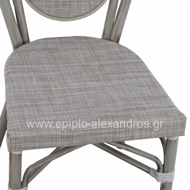 ΚΑΡΕΚΛΑ ΑΛΟΥΜΙΝΙΟΥ KASON BAMBOO LOOK ΠΑΤΙΝΑ ΓΚΡΙ ΜΕ TEXTLINE 45x57x88 εκ. HM5109