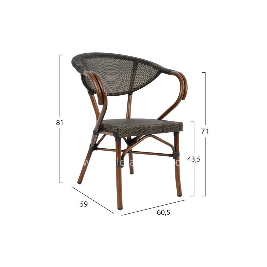 ΣΕΤ ΤΡΑΠΕΖΑΡΙΑ 5ΤΜΧ 140X80 & 4 ΠΟΛΥΘΡΟΝΕΣ BAMBOO LOOK ΚΑΦΕ