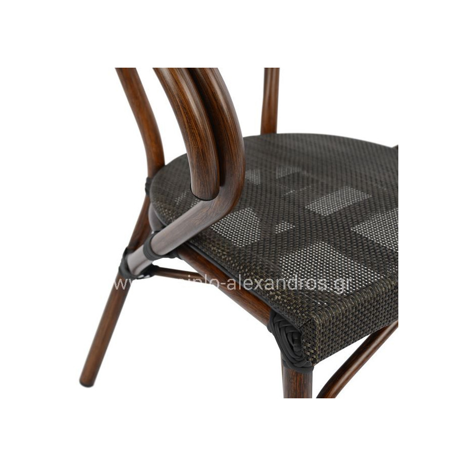 ΣΕΤ ΤΡΑΠΕΖΑΡΙΑ 5ΤΜΧ 140X80 & 4 ΠΟΛΥΘΡΟΝΕΣ BAMBOO LOOK ΚΑΦΕ