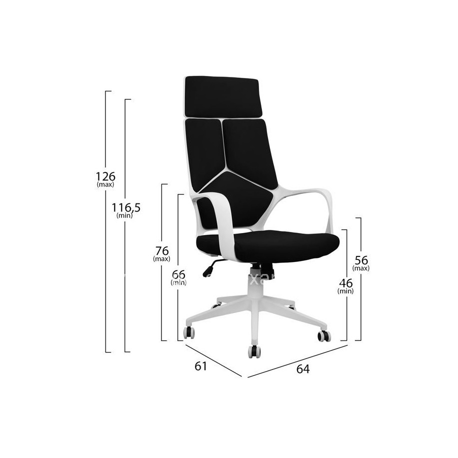 Office chair HM1054.01 Black and White Frame 64x61x126 cm